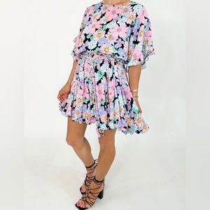 Gently Used Shop Talulah Braided Belt Swing Dress in Vibrant Florals